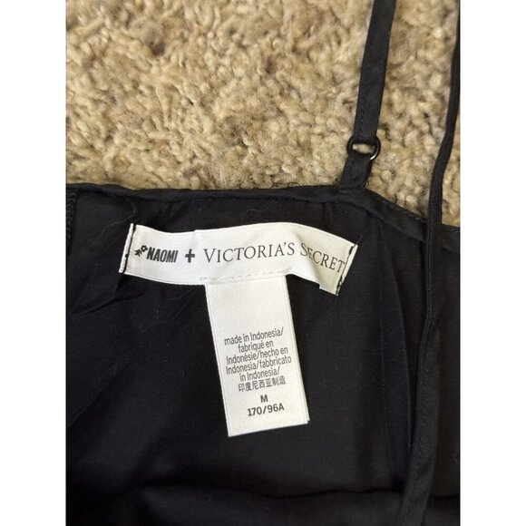 VICTORIA’S SECRET Black Romper Lingerie Sleepwear Embroidered Back Tie MEDIUM - Picture 4 of 12